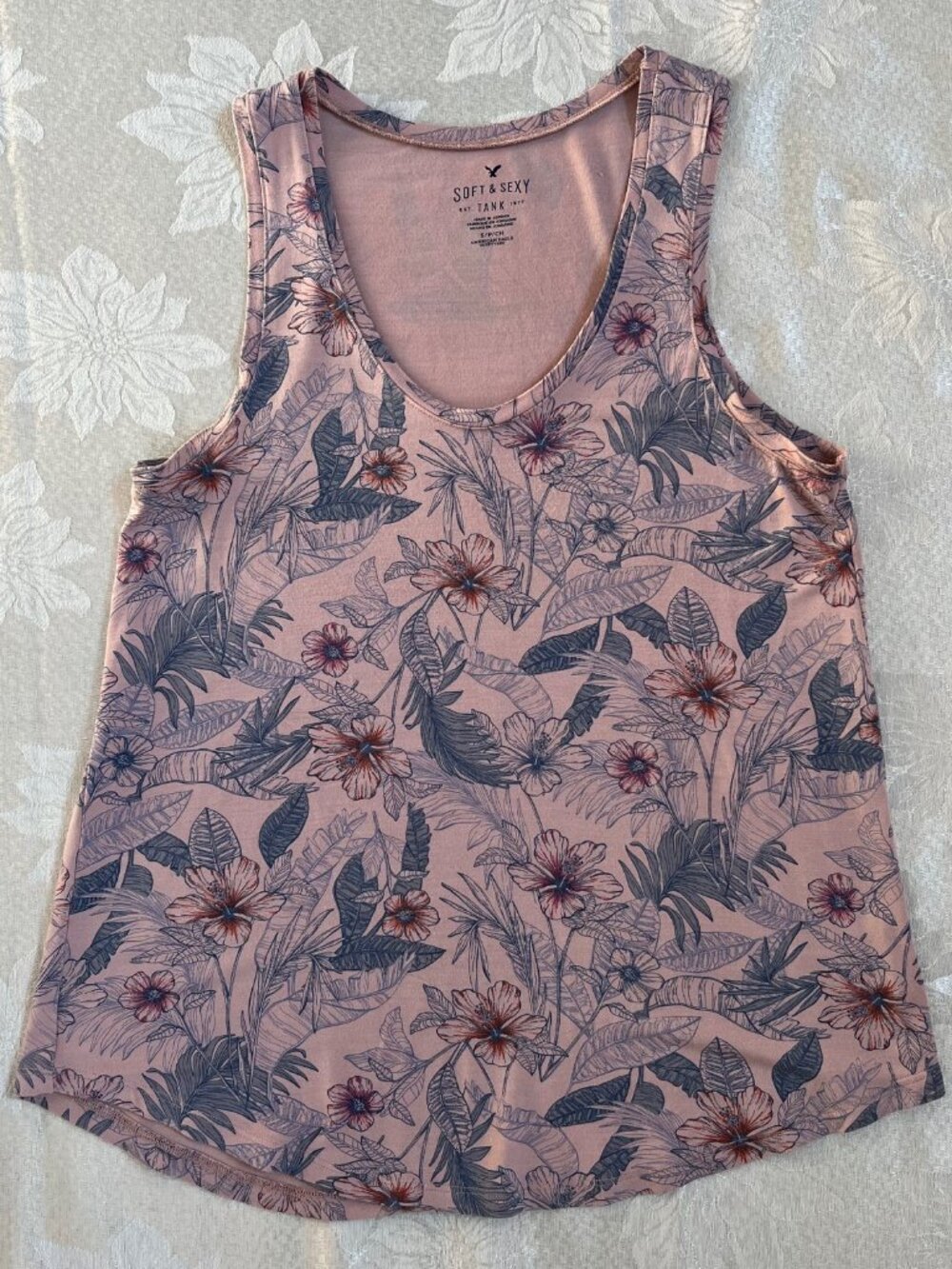 American Eagle Soft & Sexy Floral Flowy Tank Top Small